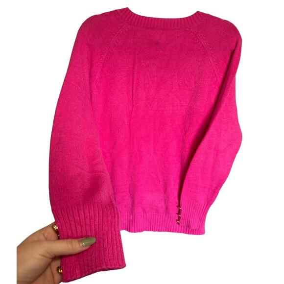 Lilly Pulitzer NWT Kaycee Sweater V Neck Pullover Raglan Sleeve Pink Size Large - Picture 10 of 15